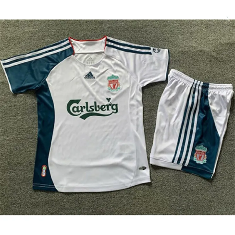 Maglia da trasferta retrò per bambini di Liverpool 2006/07 - Bianca