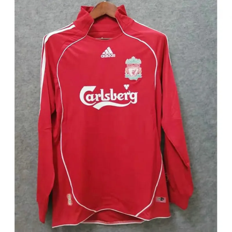 Maillot du domicile rétro à manches longues de Liverpool 2006 - 08 - Rouge