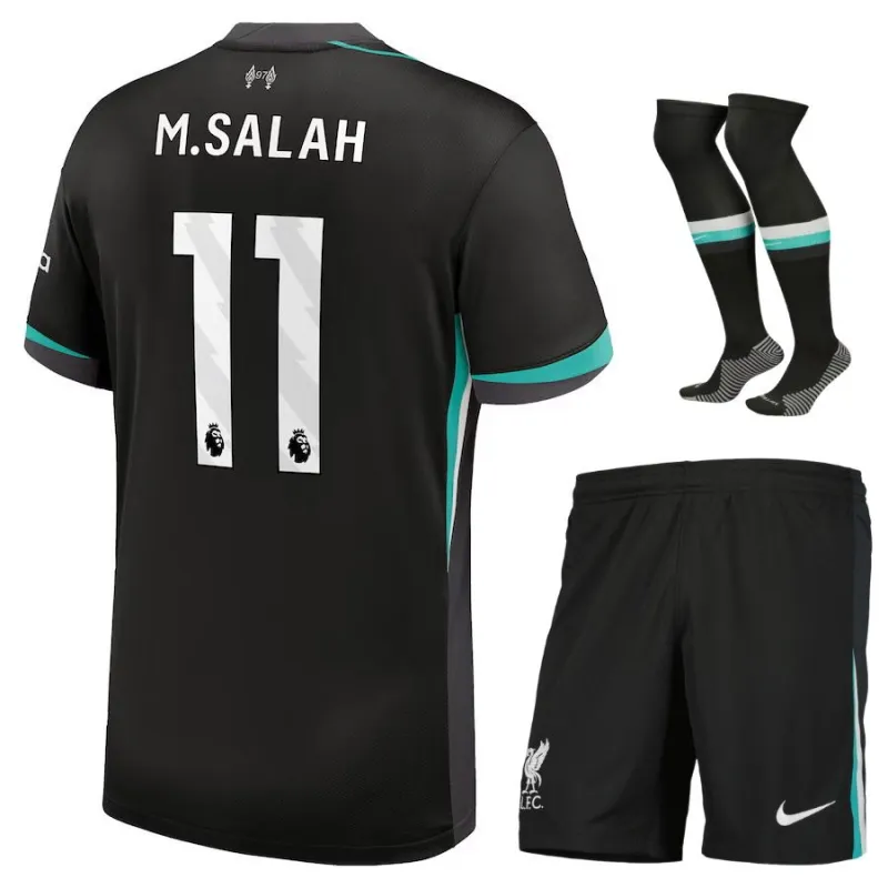 Salah's Liverpool 2024/25 Away Kids Jersey Set - Forest Green