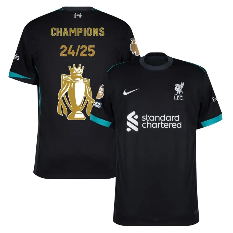 Maglia per bambini fuori casa del trofeo campionato Liverpool 2024/25 - Verde bosco