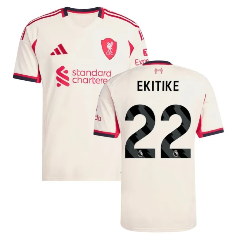 Liverpool EKITIKE 2025/26 Camiseta Visitante - Blanco