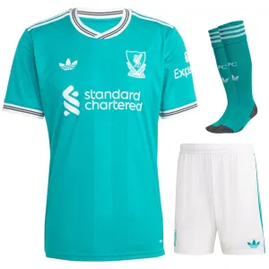Liverpool 2025/26 Third Kids' Kit Jersey - Green