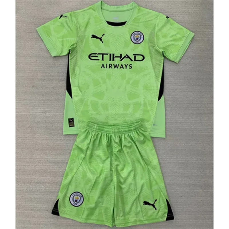 Manchester City Kids' Goalkeeper Jersey and Shorts 2024/25 - Green