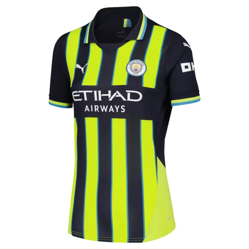 Camiseta de visita para mujeres de Manchester City 2024/25 - Negro / Verde