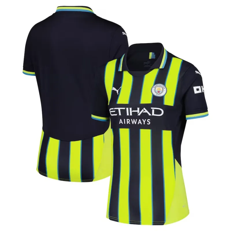 Camiseta de visita para mujeres de Manchester City 2024/25 - Negro / Verde