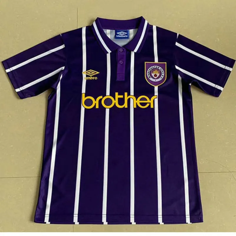 Camiseta de visita retró de Manchester City 1993 - Azul