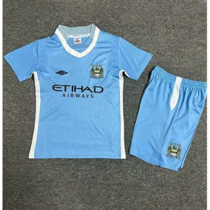 Maglia retrò di campo di casa per bambini di Manchester City 2011/12 - Blu