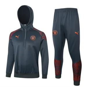 Abbigliamento sportivo con cappuccio di Manchester City 2024/25 - Grigio scuro