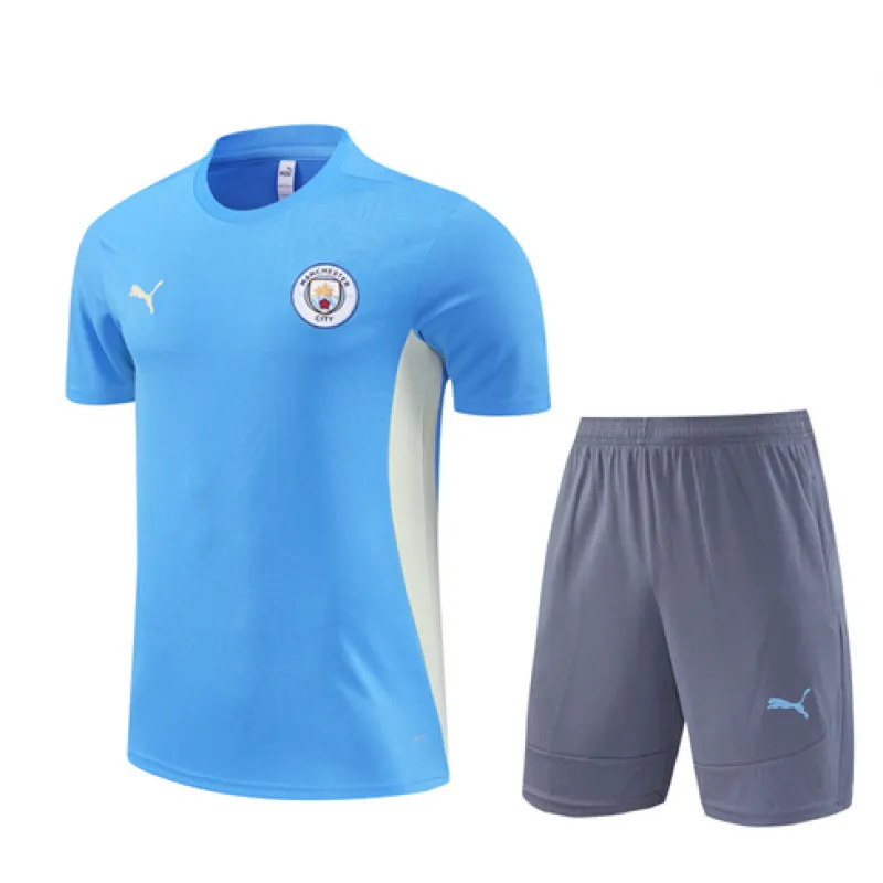 Camiseta y pantalones cortos de entrenamiento de Manchester City 2024/25 - Azul