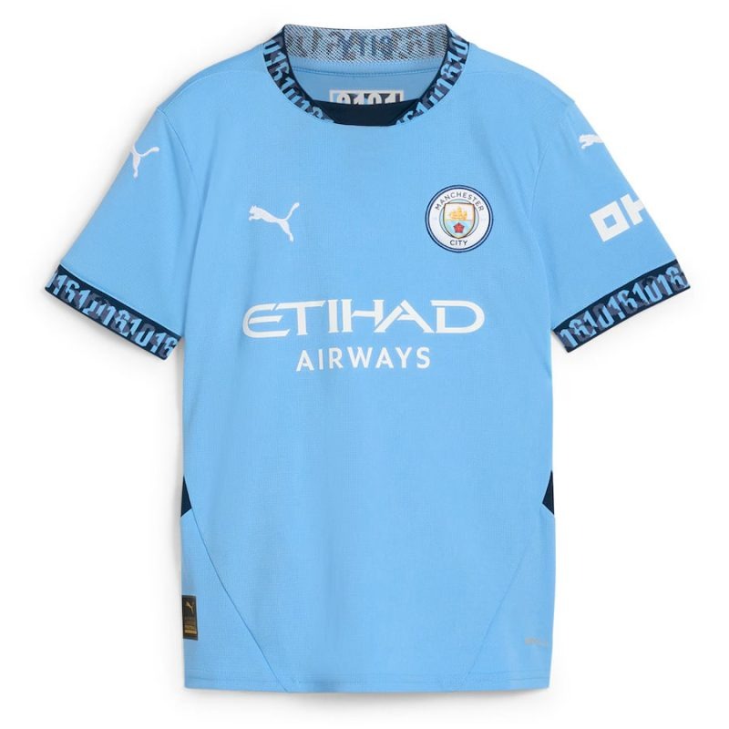 FODEN Set di maglia per bambini di casa di Manchester City 2024/25 - Blu