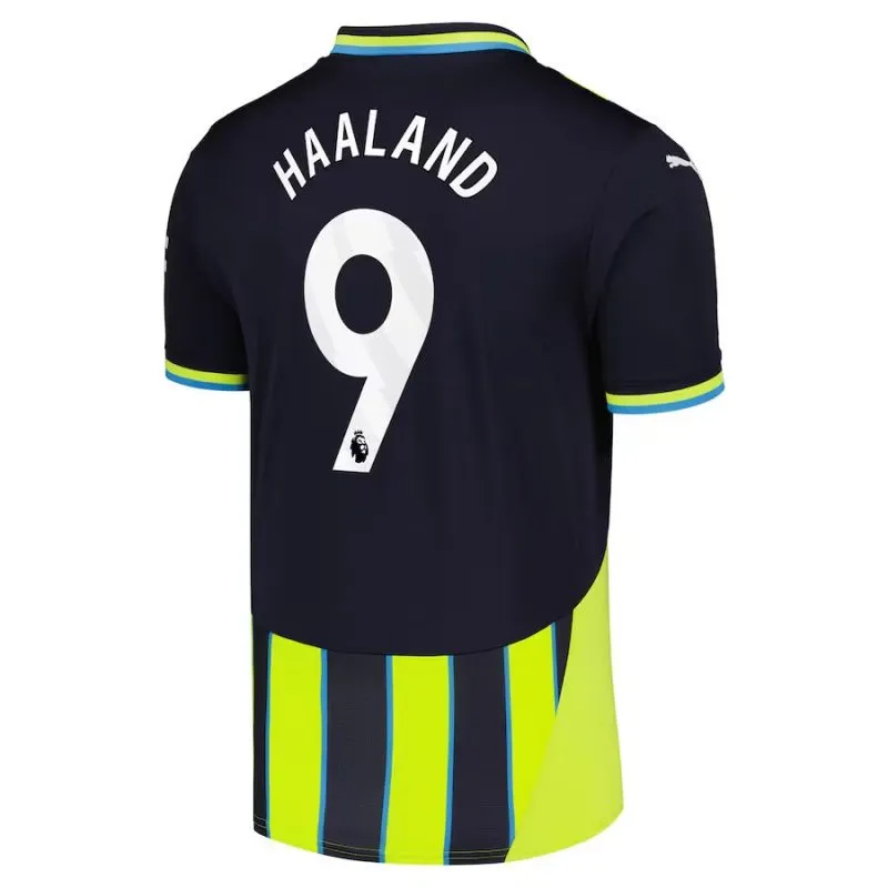 HAALAND Set di maglia per bambini di trasferta di Manchester City 2024/25 - Nero/Verde