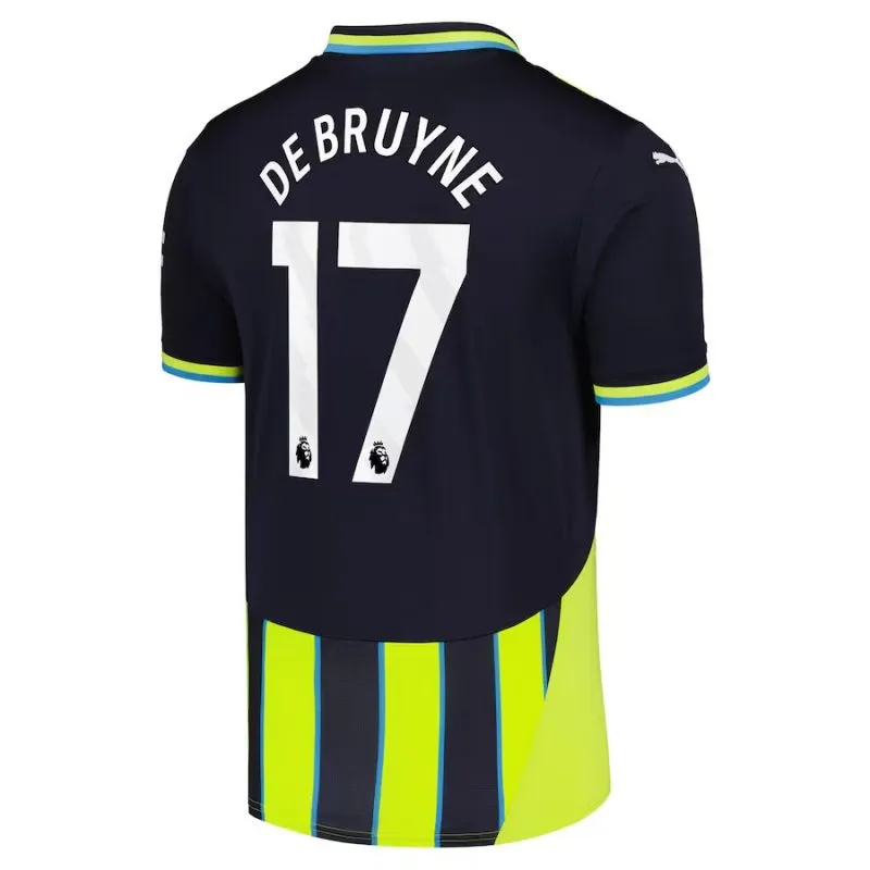 DEBRUYNE Set di maglia per bambini di trasferta di Manchester City 2024/25 - Nero/Verde