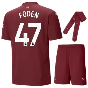 FODEN Terzo set di maglia per bambini di Manchester City 2024/25 - Burdiglia