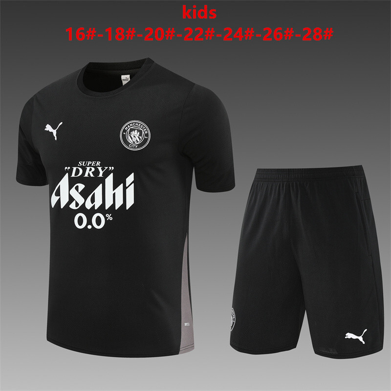 Manchester City 2025/26 Kinder Trainingsanzug schwarz