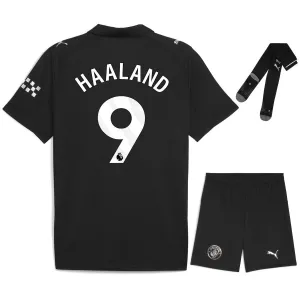 Set de camiseta infantil fuera de casa de HAALAND del Manchester City 2025/26 - Negro