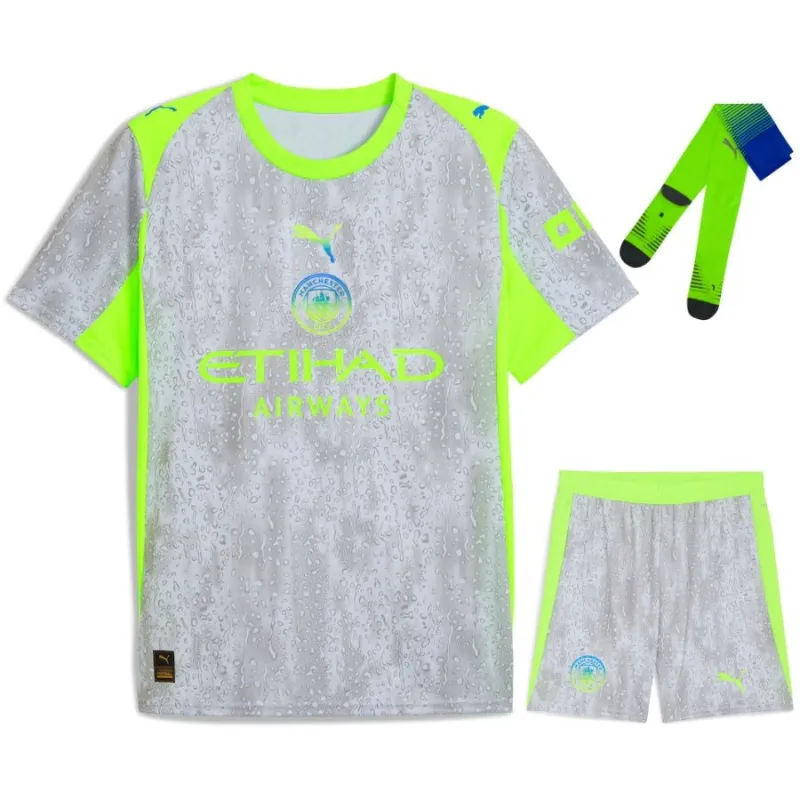 Manchester City 2025/26 Troisième Ensemble Enfant - Gris