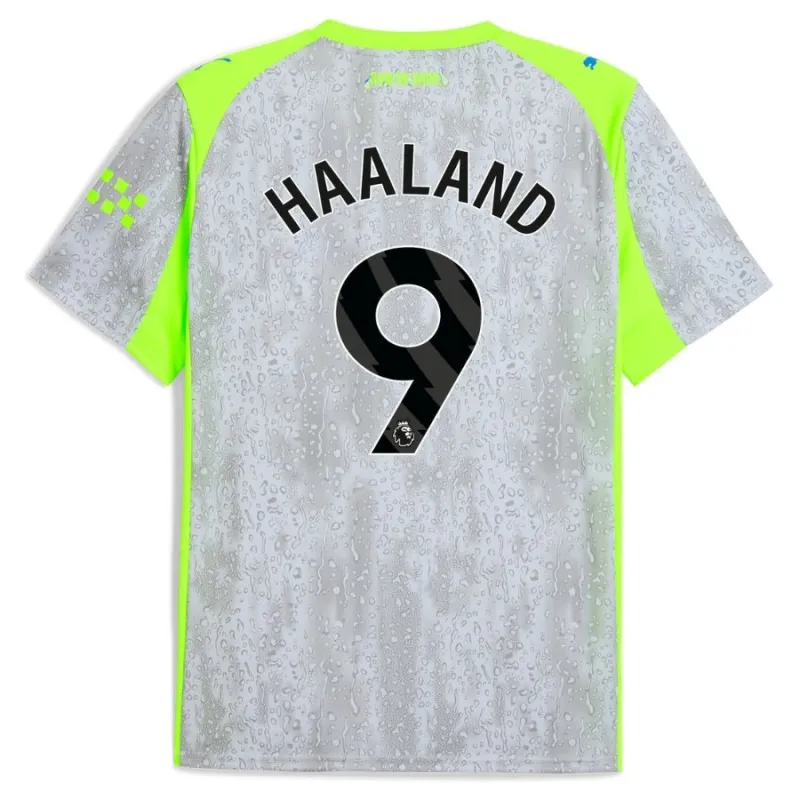 Manchester City HAALAND 2025/26 Terza Divisa Bambino - Grigio