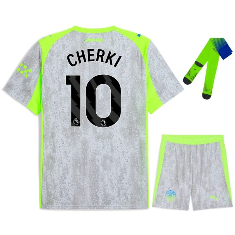 Manchester City CHERKI 2025/26 Third Kids Kit - Grey