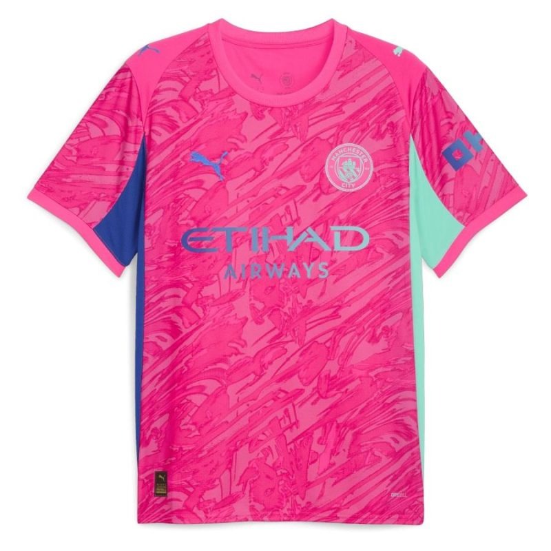 Camiseta y pantalones cortos de portero niños Manchester City 2025/26 - Rosa