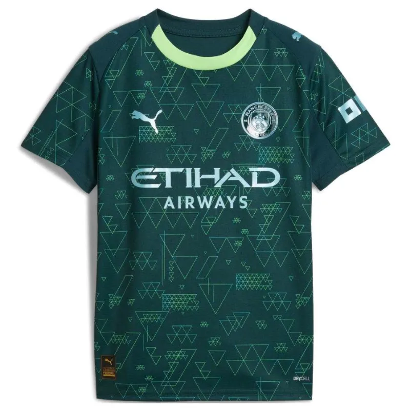 Manchester City 2025/26 Fourth Kids Jersey - Green