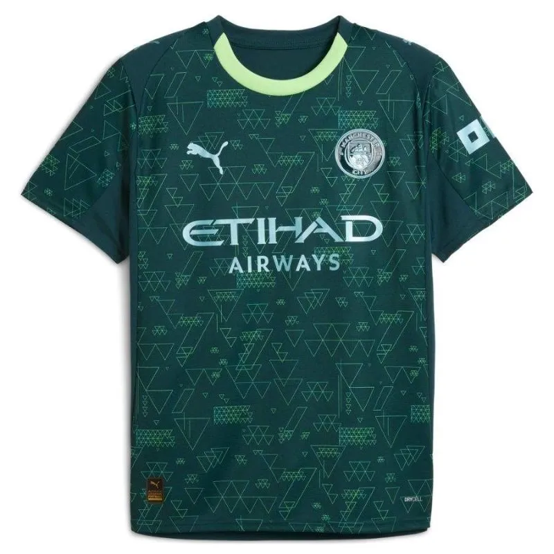 Manchester City 2025/26 Fourth Kids Kit - Green