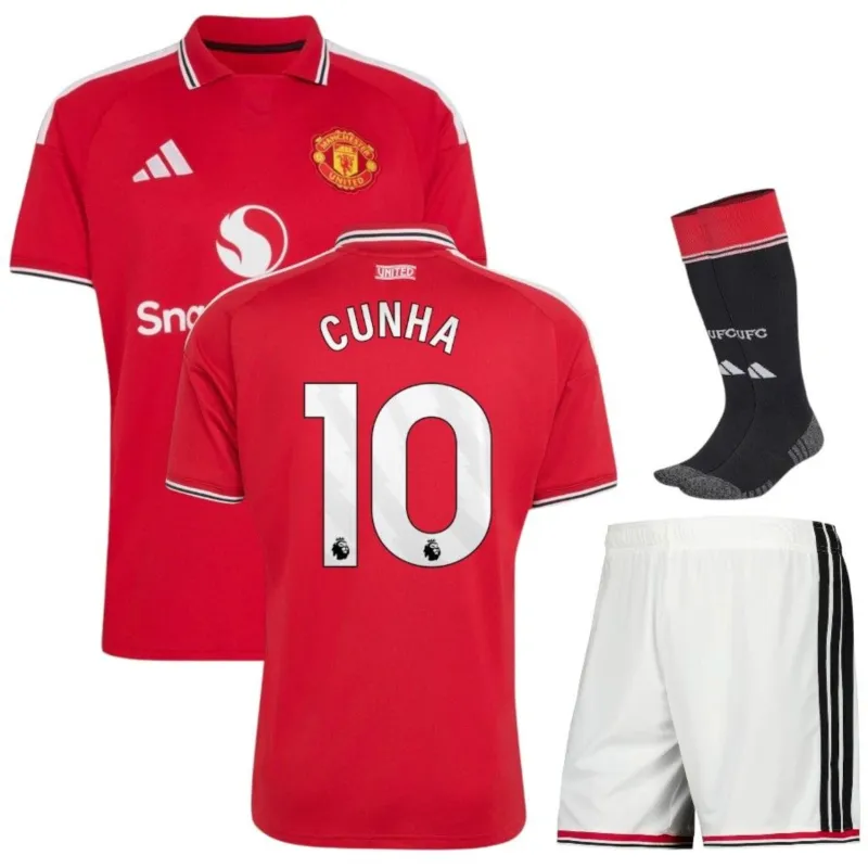 Camiseta Conjunto Infantil Manchester United Local 2026/27 CUNHA