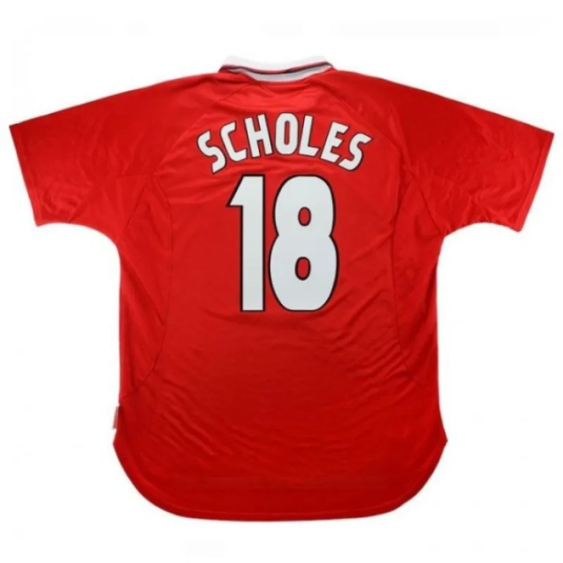 Manchester United SCHOLES 1999/00 Retro Home Jersey - Red