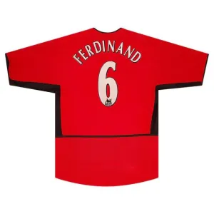 Manchester United FERDINAND 2002 2004 Maglia casalinga retrò - Rossa