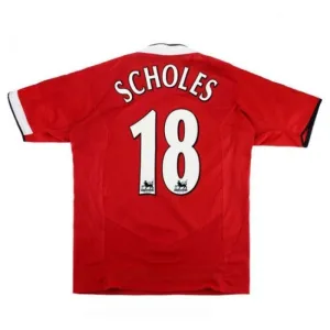 Manchester United SCHOLES 2004 2006 Maglia casalinga retrò - Rossa