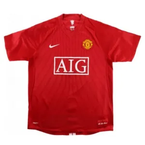 Manchester United 2007 2009 Retro Home Jersey - Red