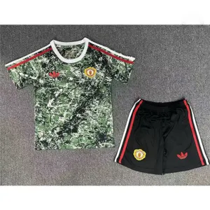 Camiseta + pantalones cortos para niños de Manchester United 2024/25 edición conjunta - Verde