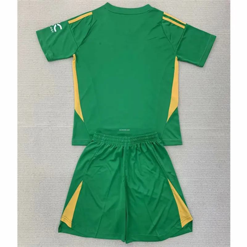 Camiseta de portero + pantalones cortos para niños de Manchester United 2024/25 - Verde