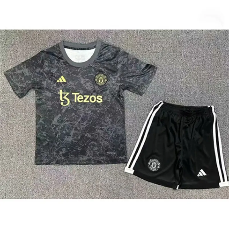 Camiseta + pantalones cortos para niños de Manchester United 2024/25 - Gris