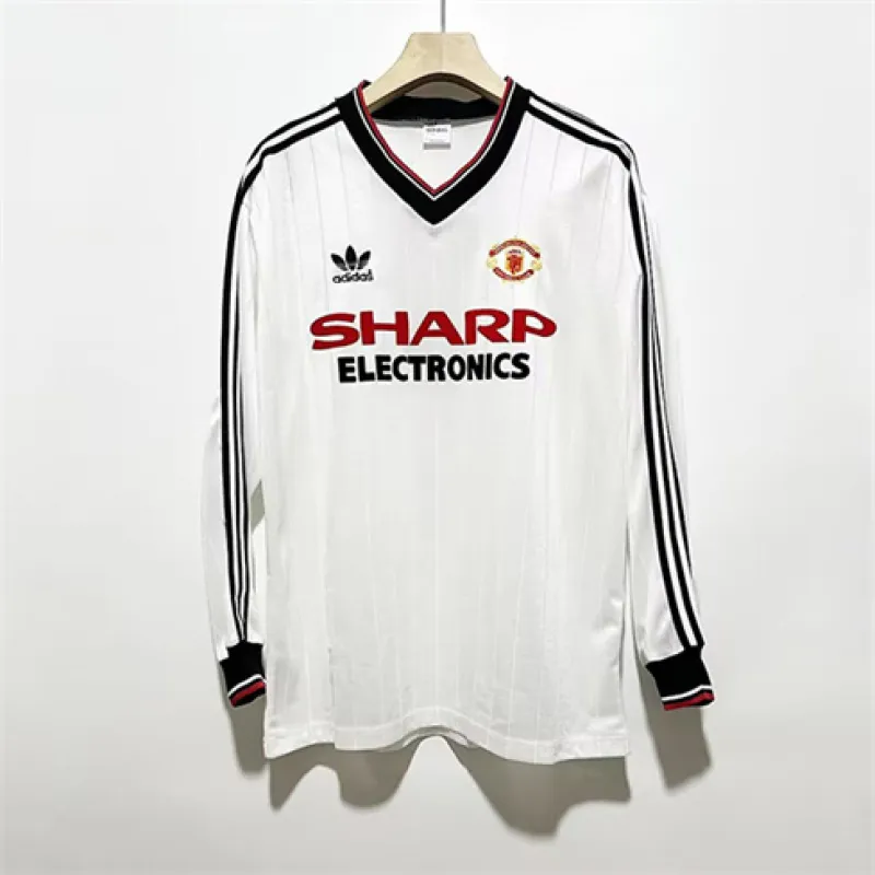 Manchester United 1982/83 Away Long Sleeve Retro Jersey - White
