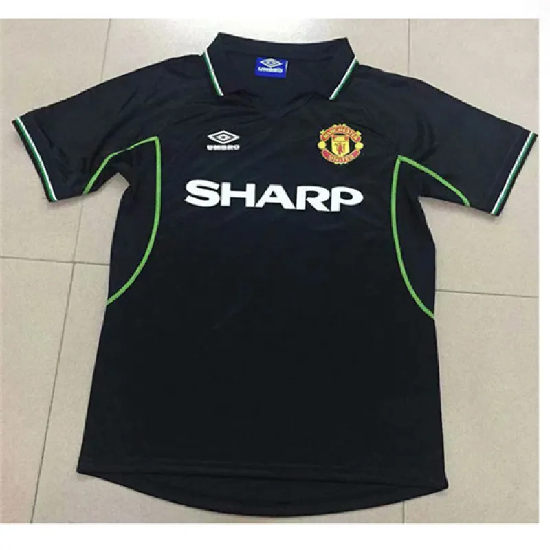 Camiseta retro de fuera de Manchester United en 1998 - Negra