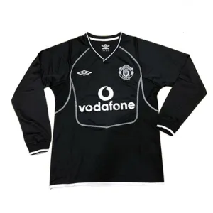 Maglia retro maniche lunghe di trasferta di Manchester United 2000 - 02 - Nera
