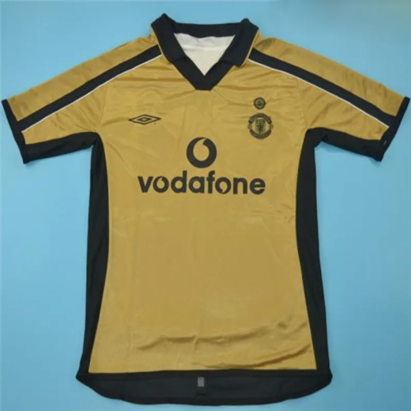 Terza maglia retro di Manchester United 2001/02 - Dorata