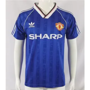 Maglia retro di trasferta di Manchester United 1988/89 - Azzurra