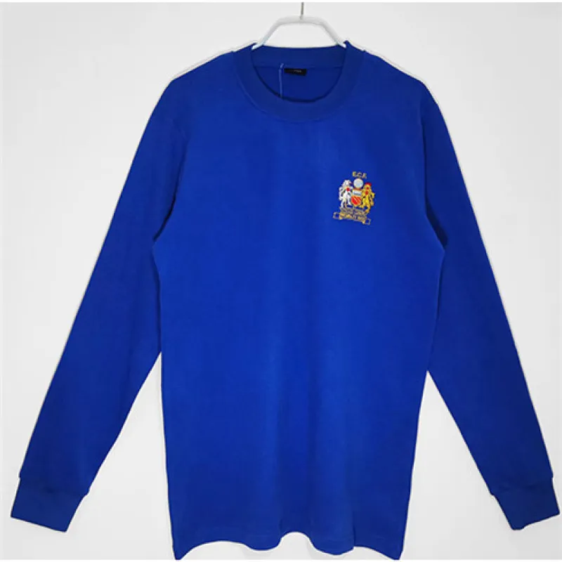 Manchester United 1968 Away - Blue Retro Long - Sleeve Jersey