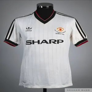 Maglia retro di trasferta bianca di Manchester United nel 1983