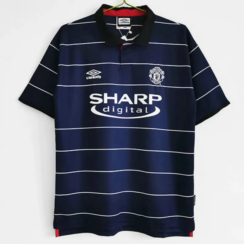 Manchester United 1999/00 Away Retro Jersey - Blue