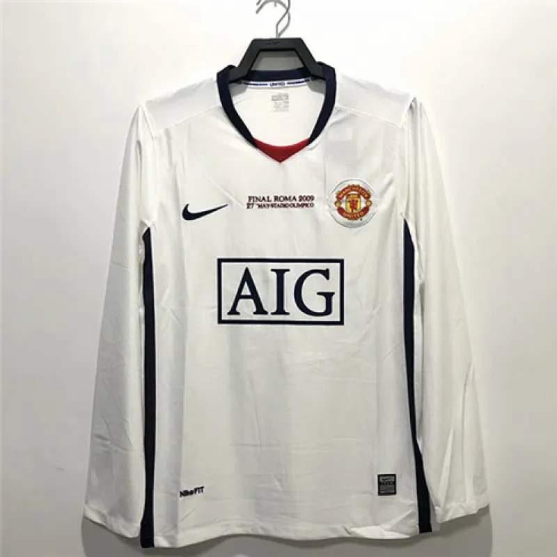 Manchester United Retro Long-Sleeve Jersey 2008/09 Away - White