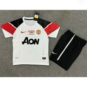 Camiseta retro para niños de Manchester United 2011/12 Fuera - Blanca