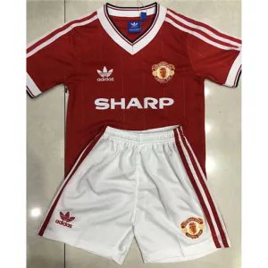 Camiseta retro para niños de Manchester United 1984 local - Roja