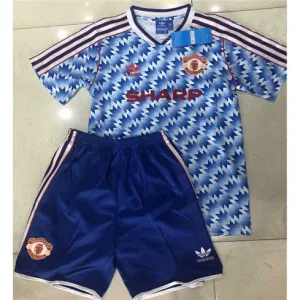 Camiseta retro para niños de Manchester United 1990 - 92 de fuera - Azul