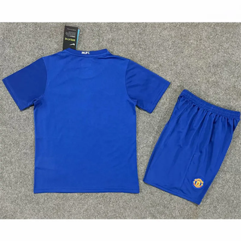 Maillot rétro pour enfants de Manchester United 2008/09 Extérieur - Bleu