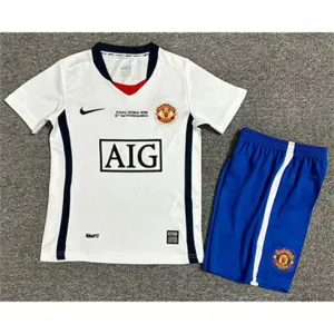 Camiseta retro para niños de Manchester United 2008/09 de fuera - Blanco