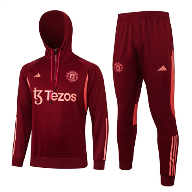 Manchester United Hooded Sports Suit 2024/25 Wine Red
