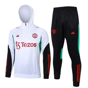 Tuta sportiva con cappuccio per bambini di Manchester United 2024/25 Bianca