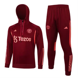 Tuta sportiva con cappuccio per bambini di Manchester United 2024/25 Rosso vino